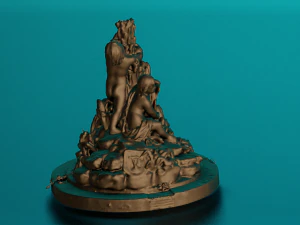 EST&Aacute;TUA DA FONTE DE BRNO MODELO 3D JOGO PRONTO Modelo 3D