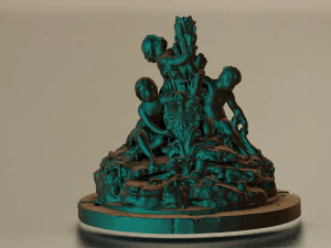 EST&Aacute;TUA DA FONTE DE BRNO MODELO 3D JOGO PRONTO Modelo 3D