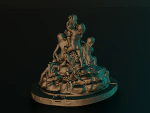 EST&Aacute;TUA DA FONTE DE BRNO MODELO 3D JOGO PRONTO Modelo 3D