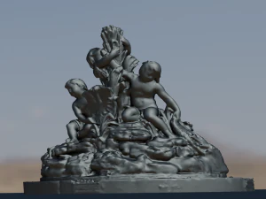 EST&Aacute;TUA DA FONTE DE BRNO MODELO 3D JOGO PRONTO Modelo 3D
