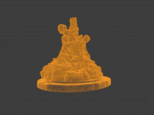 EST&Aacute;TUA DA FONTE DE BRNO MODELO 3D JOGO PRONTO Modelo 3D