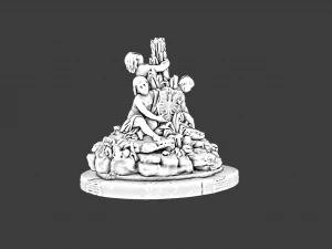 EST&Aacute;TUA DA FONTE DE BRNO MODELO 3D JOGO PRONTO Modelo 3D