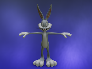 BUGS BUNNY CARTOON LOW POLY GAME READY 3D Model
