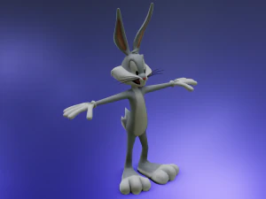 BUGS BUNNY CARTOON LOW POLY GAME READY 3D Model