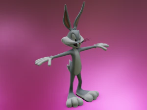 BUGS BUNNY CARTOON LOW POLY GAME READY 3D Model