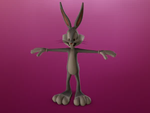 BUGS BUNNY CARTOON LOW POLY GAME READY 3D Model