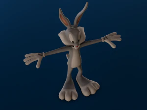 BUGS BUNNY CARTOON LOW POLY GAME READY 3D Model