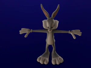BUGS BUNNY CARTOON LOW POLY GAME READY 3D Model
