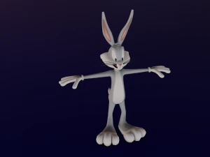 BUGS BUNNY CARTOON LOW POLY GAME READY 3D Model