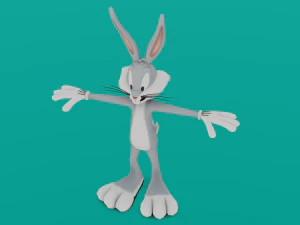BUGS BUNNY CARTOON LOW POLY GAME READY 3D Model