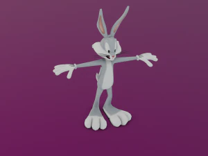BUGS BUNNY CARTOON LOW POLY GAME READY 3D Model