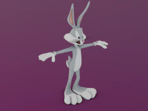 BUGS BUNNY CARTOON LOW POLY GAME READY 3D Model