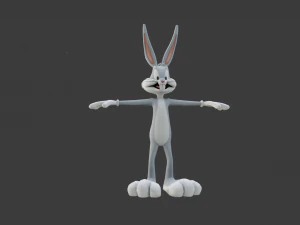 BUGS BUNNY CARTOON LOW POLY GAME READY 3D Model