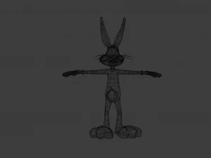 BUGS BUNNY CARTOON LOW POLY GAME READY 3D Model