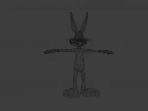 BUGS BUNNY CARTOON LOW POLY GAME READY 3D Model