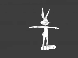 BUGS BUNNY CARTOON LOW POLY GAME READY 3D Model