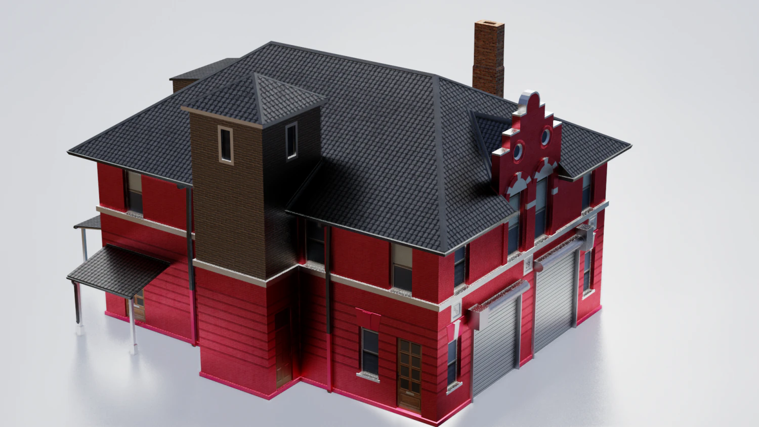 BUILDING GAME READY LOW POLY 3D Model .c4d .max .obj .3ds .fbx .stl .blend 