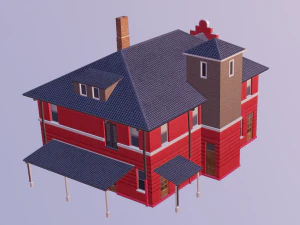 BUILDING GAME READY LOW POLY 3D Model