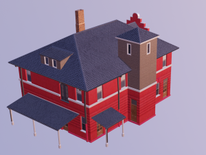 BUILDING GAME READY LOW POLY 3Dモデル