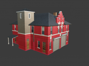 BUILDING GAME READY LOW POLY 3Dモデル