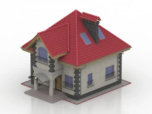 CASA COTTAGE CON GIOCO INTERNO PRONTO Modello 3D