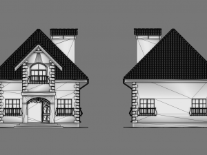 COTTAGE HOUSE WITH INTERIOR GAME READY 3Dモデル