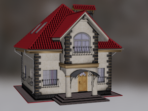 COTTAGE HOUSE WITH INTERIOR GAME READY 3Dモデル