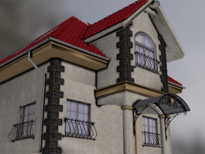 COTTAGE HOUSE WITH INTERIOR GAME READY 3Dモデル