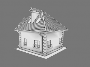COTTAGE HOUSE WITH INTERIOR GAME READY 3Dモデル