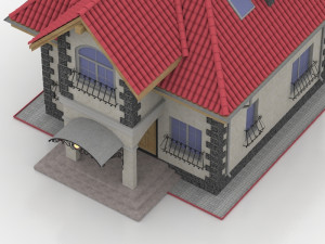 COTTAGE HOUSE WITH INTERIOR GAME READY 3Dモデル