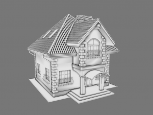 COTTAGE HOUSE WITH INTERIOR GAME READY 3Dモデル