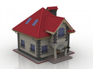 COTTAGE HOUSE WITH INTERIOR GAME READY 3Dモデル