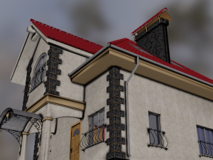 COTTAGE HOUSE WITH INTERIOR GAME READY 3Dモデル