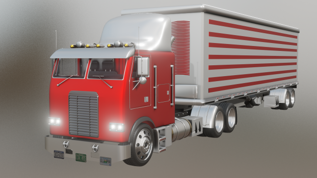FREIGHTLINER TRUCK GAME READY 3D MODEL Model 3D .c4d .max .obj .3ds .fbx .stl .blend 