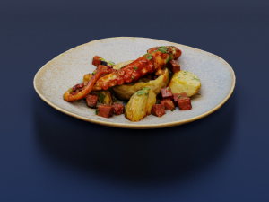 GRILLED OCTOPUS FOOD GAME READY Modello 3D