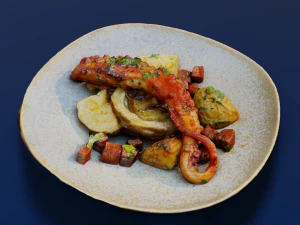 GRILLED OCTOPUS FOOD GAME READY 3D Model