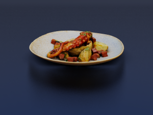 GRILLED OCTOPUS FOOD GAME READY Modello 3D