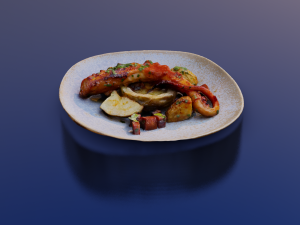 GRILLED OCTOPUS FOOD GAME READY Modello 3D