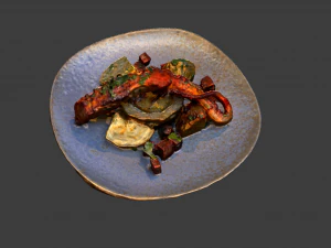 GRILLED OCTOPUS FOOD GAME READY 3D Model