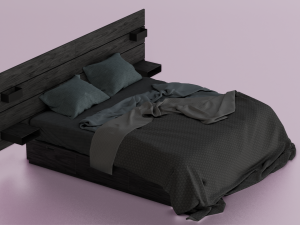 MESSY BED GAME READY LOW POLY 3D MODEL 3D Model