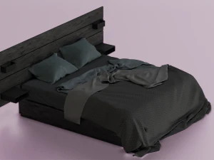 MESSY BED GAME READY LOW POLY 3D MODEL 3D Model