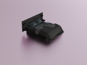 MESSY BED GAME READY LOW POLY 3D MODEL 3D Model