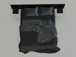 MESSY BED GAME READY LOW POLY 3D MODEL 3D Model