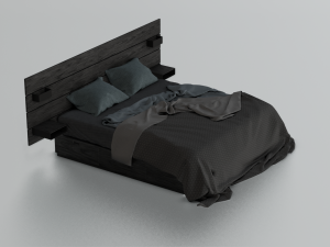 MESSY BED GAME READY LOW POLY 3D MODEL 3D Model