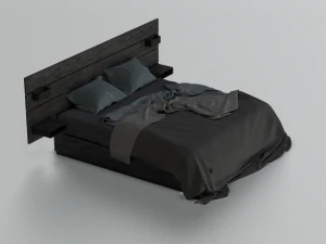 MESSY BED GAME READY LOW POLY 3D MODEL 3D Model