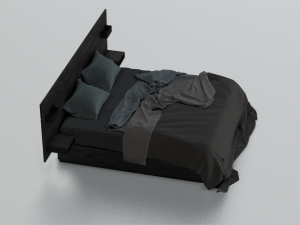 MESSY BED GAME READY LOW POLY 3D MODEL 3D Model