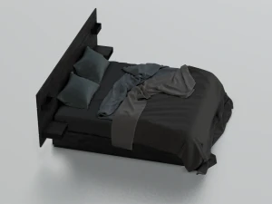 MESSY BED GAME READY LOW POLY 3D MODEL 3D Model