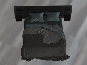 MESSY BED GAME READY LOW POLY 3D MODEL 3D Model