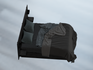 MESSY BED GAME READY LOW POLY 3D MODEL 3D Model