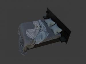 MESSY BED GAME READY LOW POLY 3D MODEL 3D Model